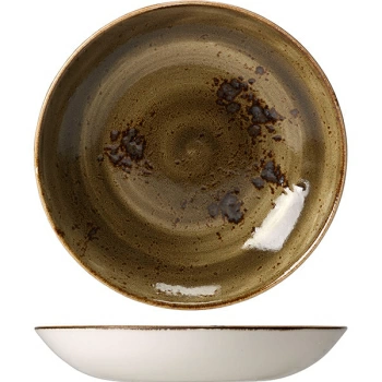 Салатник «Крафт»; фарфор; 650мл; D=20.5,H=4см; коричнев.