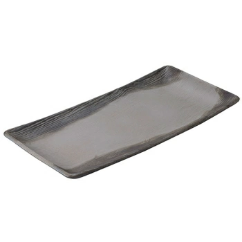 Блюдо прямоуг. «Арборесценс»; керамика; L=30,B=12см; черный,серый