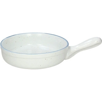 Сковорода порц. «Органика»; фарфор; D=18см; белый,синий