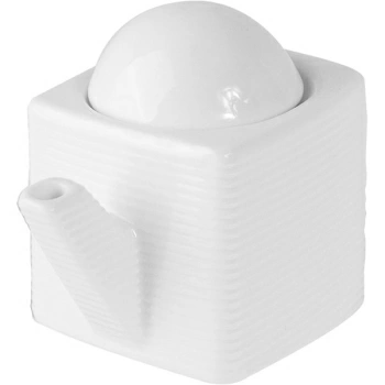 Соусник-бутылка квадрат.с крышкой «Кунстверк»; фарфор; H=75мм; белый