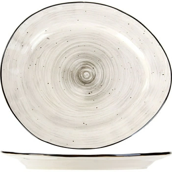 Тарелка  мелкая «Пастораль»; фарфор; D=30.5,H=3см; серый