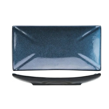 Блюдо для суши Млечный путь голубой Д=275, Ш=140 мм фарфор