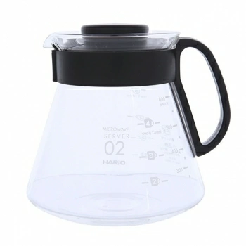 Чайник сервировочный Hario XVD-60B с черной пластиковой ручкой 600мл