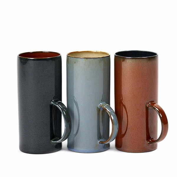 Кружка; керамика; 280мл; D=6,H=13,L=8см; синий,коричнев.