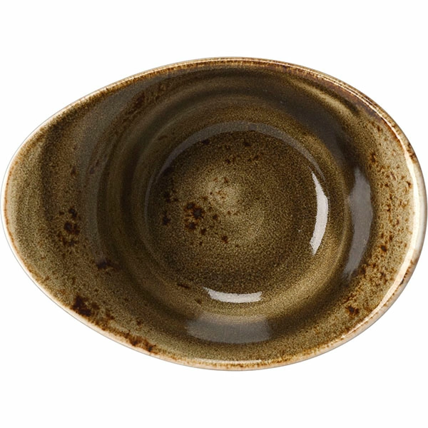 Салатник «Крафт»; фарфор; 125мл; H=5.5,L=13,B=9.5см; коричнев.