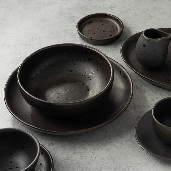 Тарелка плоская б/полей «Оникс»; керамика; D=250,H=27мм; черный