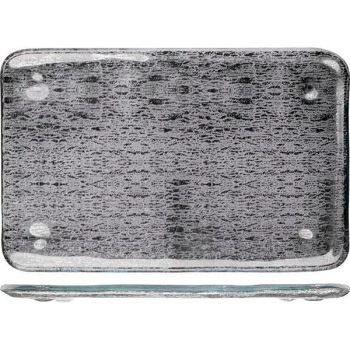 Блюдо для суши; стекло; L=22.5,B=14.5см; серый