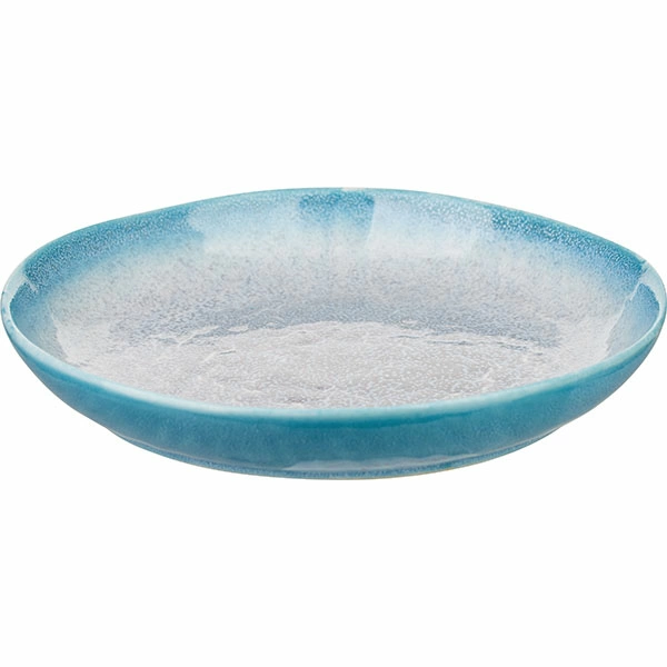 Тарелка глубокая «Нептун»; фарфор; D=24см; бирюз.,белый