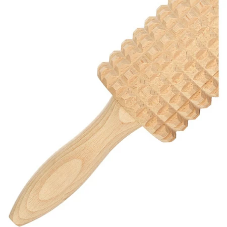 Скалка с зубцами; бук; D=6.5,L=45/25см; нат. бук
