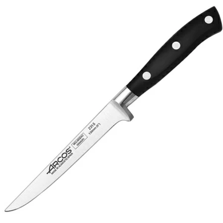 Нож для обвалки мяса «Ривьера»; сталь нерж.,полиоксиметилен; L=26/130,B=35мм; черный,металлич.