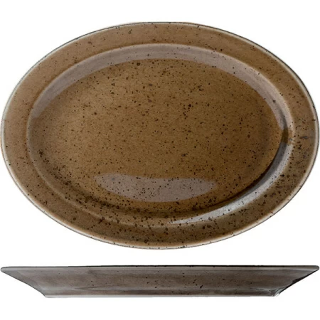 Блюдо овал. «Кантри Стайл»; фарфор; H=1.5,L=36,B=26см; зелен.