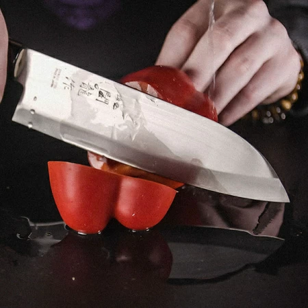 Нож кухонный «Киото» двусторонняя заточка; сталь нерж.,дерево; L=30/18,B=4см