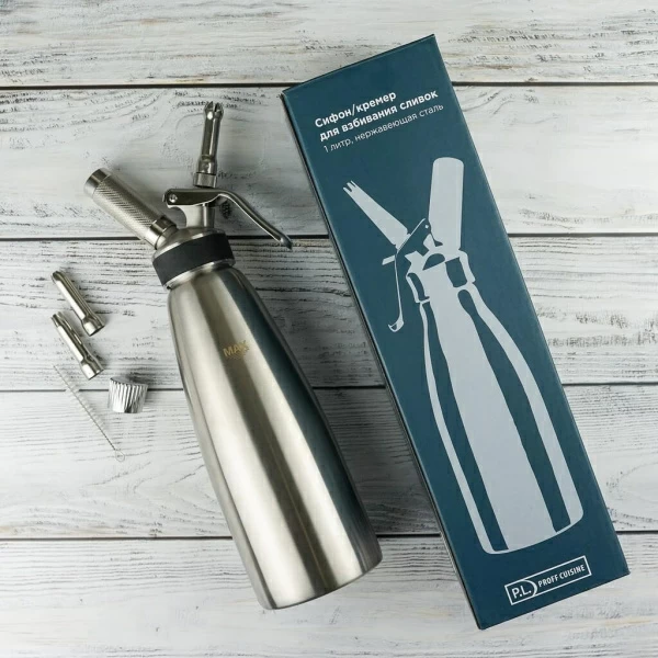 Сифон для сливок P.L. Proff Cuisine Gastro inox 1 л
