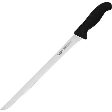 Нож рыбный для тонкой нарезки; сталь нерж.,пластик; L=45.5/32,B=2см; черный,металлич.