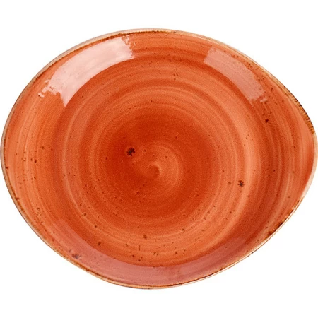Тарелка мелкая «Крафт»; фарфор; D=25.5,H=2,L=25.5,B=20.5см; терракот