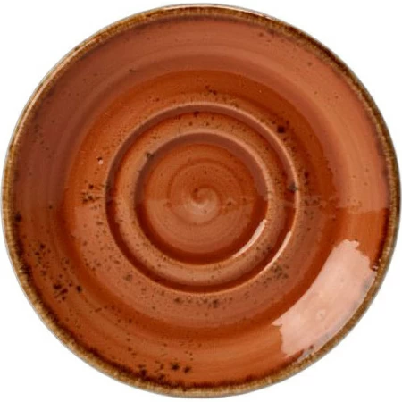 Блюдце «Крафт»; фарфор; D=14.5,H=1.7см; терракот