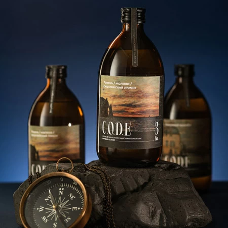 Кордиал C.O.D.E Ревень-Малина-Сицилийский лимон 0,5л