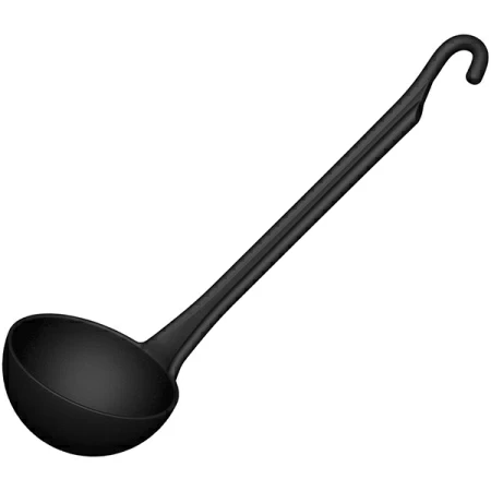Половник; пластик; 250мл; D=10.5,H=5,L=36см; черный
