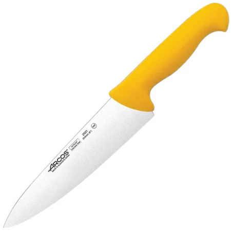 Нож поварской «2900»; сталь нерж.,полипроп.; L=33.3/20,B=5см; желт.,металлич.