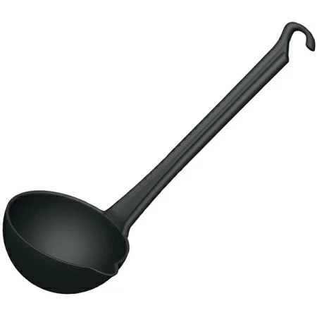 Половник; пластик; 70мл; D=7,H=3,L=30см; черный