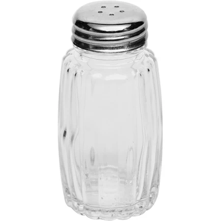 Перечница; стекло,сталь нерж.; 60мл; D=3.5,H=8см; прозр.,металлич.