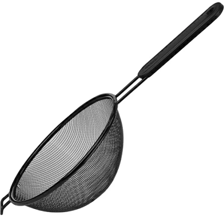Сито с пласт.ручкой; антиприг.покр.; D=18,H=6.5,L=38см; черный