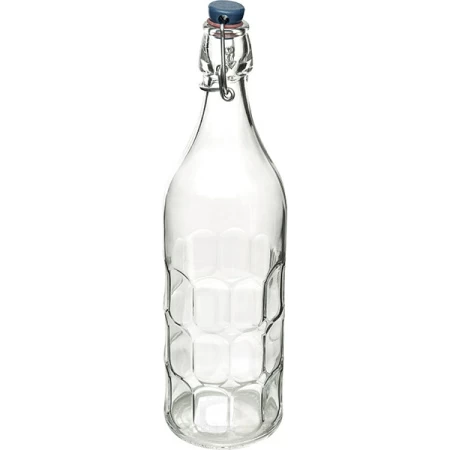 Бутылка для масла и уксуса «Мореска»; стекло,металл; 1060мл; D=85,H=315мм; прозр.,металлич.