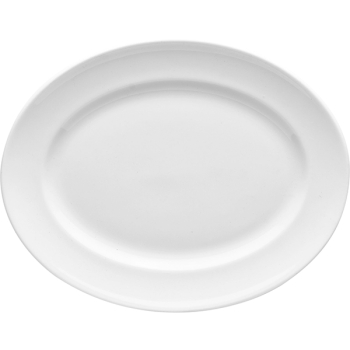 Блюдо овальное «Монако Вайт»; фарфор; H=0.9,L=20,B=15см; белый