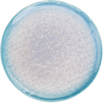 Тарелка «Нептун»; фарфор; D=20.3,H=2см; бирюз.,белый