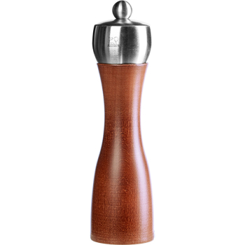 Мельница для соли метал.мех.; дерево,сталь нерж.; D=5.5,H=20см; коричнев.