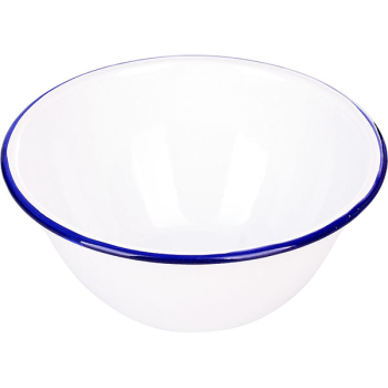 Салатник эмалиров.; сталь; 500мл; D=15,H=5.5см; белый,синий