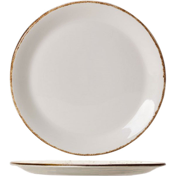 Тарелка мелкая «Браун дэппл»; фарфор; D=23см; белый,коричнев.