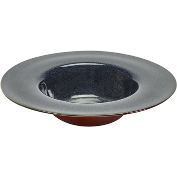 Тарелка глубокая; керамика; D=21.3,H=5см; синий,коричнев.