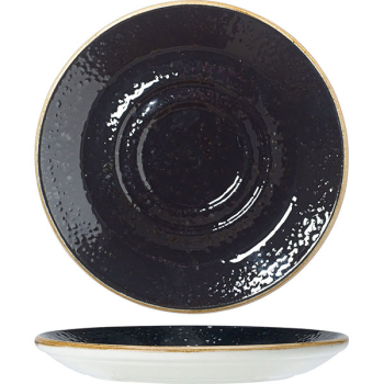 Блюдце «Крафт лакрица»; фарфор; D=14.5см; черный