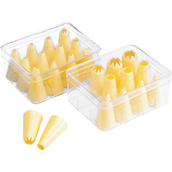 Набор кондит.насадок [12шт]; пластик; D=37,H=70мм; желт.