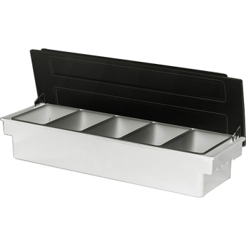 Контейнер для фруктов 5 отделений; абс-пластик,полипроп.; H=9.7,L=49,B=16см; черный