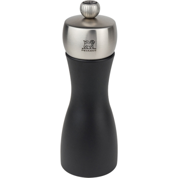 Мельница для перца метал.мех.; дерево,сталь нерж.; D=5.2,H=15см; черный