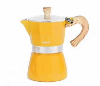 Гейзерная кофеварка Gnali&Zani Venezia желтая на 3п, для индукции
