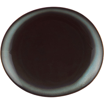 Блюдо «Тренд кортен»; фарфор; L=20см; тем.зелен.