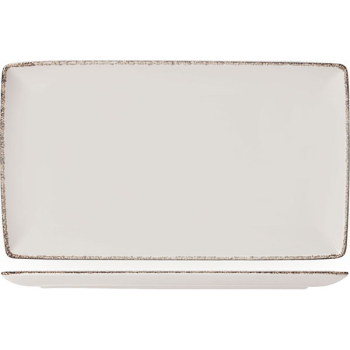 Блюдо прямоуг. «Браун дэппл»; фарфор; L=27,B=16.8см; белый,коричнев.