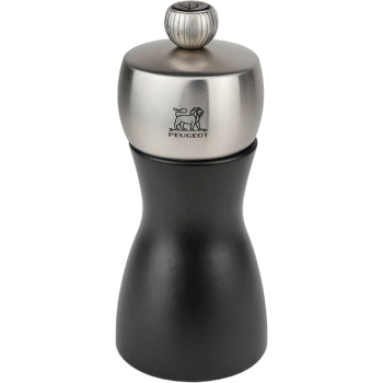 Мельница для перца метал.мех.; дерево,сталь нерж.; D=5,H=12см; черный