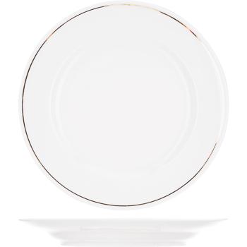 Тарелка мелкая «Идиллия»; фарфор; D=24,H=3см; белый,золотой