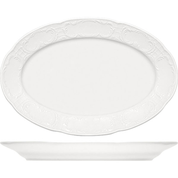 Блюдо овал. «Моцарт»; фарфор; L=36,B=24см; белый