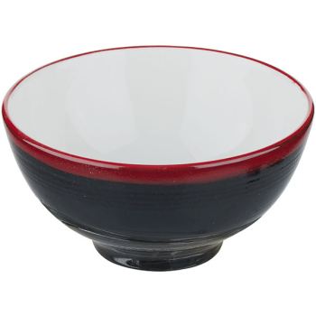 Салатник; фарфор; 255мл; D=11.2см; черный,красный