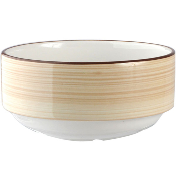 Бульон.чашка б/ручек «Чино»; фарфор; 285мл; D=11,H=6см; белый,бежев.