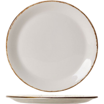 Тарелка мелкая «Браун дэппл»; фарфор; D=28,H=1.7см; белый,коричнев.