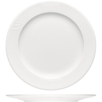 Тарелка мелкая «Карат»; фарфор; D=23,H=2см; белый