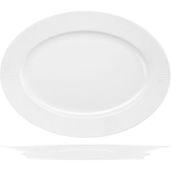 Блюдо овальное «Жансан»; фарфор; H=1.8,L=29,B=22см; белый
