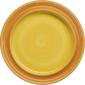 Тарелка  мелкая «Фридом Еллоу»; фарфор; D=26см; белый,желт.