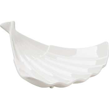 Блюдо-веер на ножках «Кунстверк»; фарфор; H=4,L=26.5,B=23см; белый